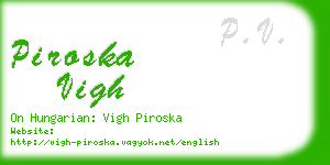 piroska vigh business card